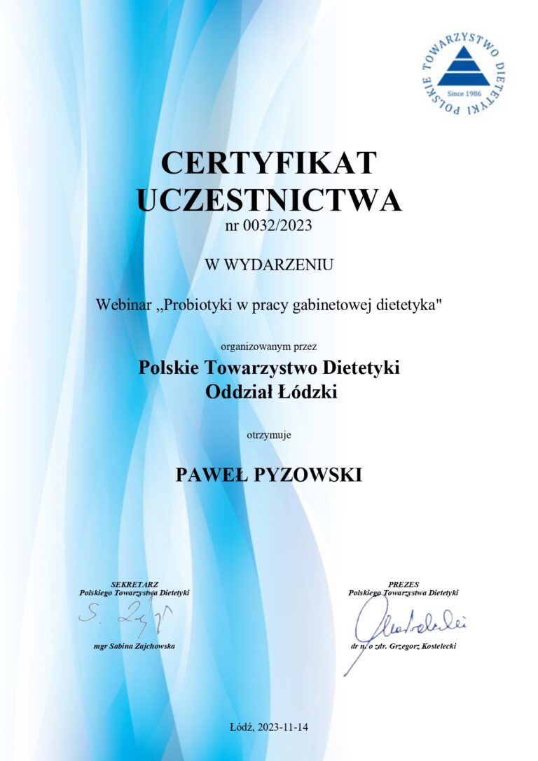 Odchudzanie Probiotyk dietetyk Paweł Pyzowski