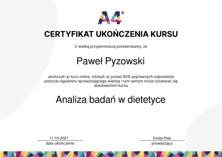 Odchudzanie dietetyk Paweł Pyzowski