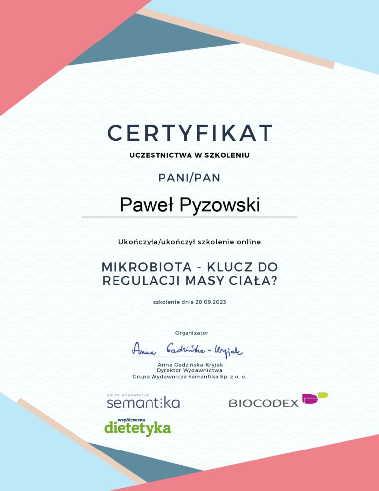 Odchudzanie Probiotyk dietetyk Paweł Pyzowski