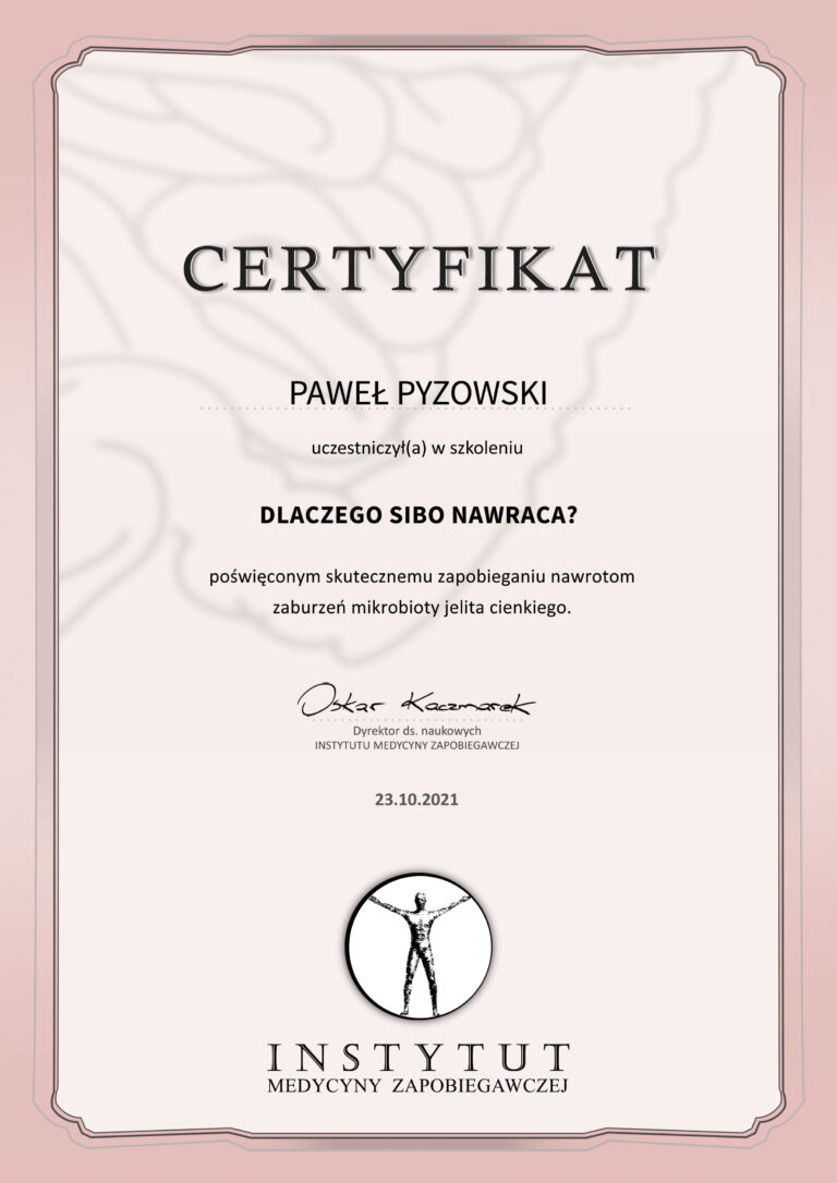 Odchudzanie probiotyk SIBO dietetyk Paweł Pyzowski