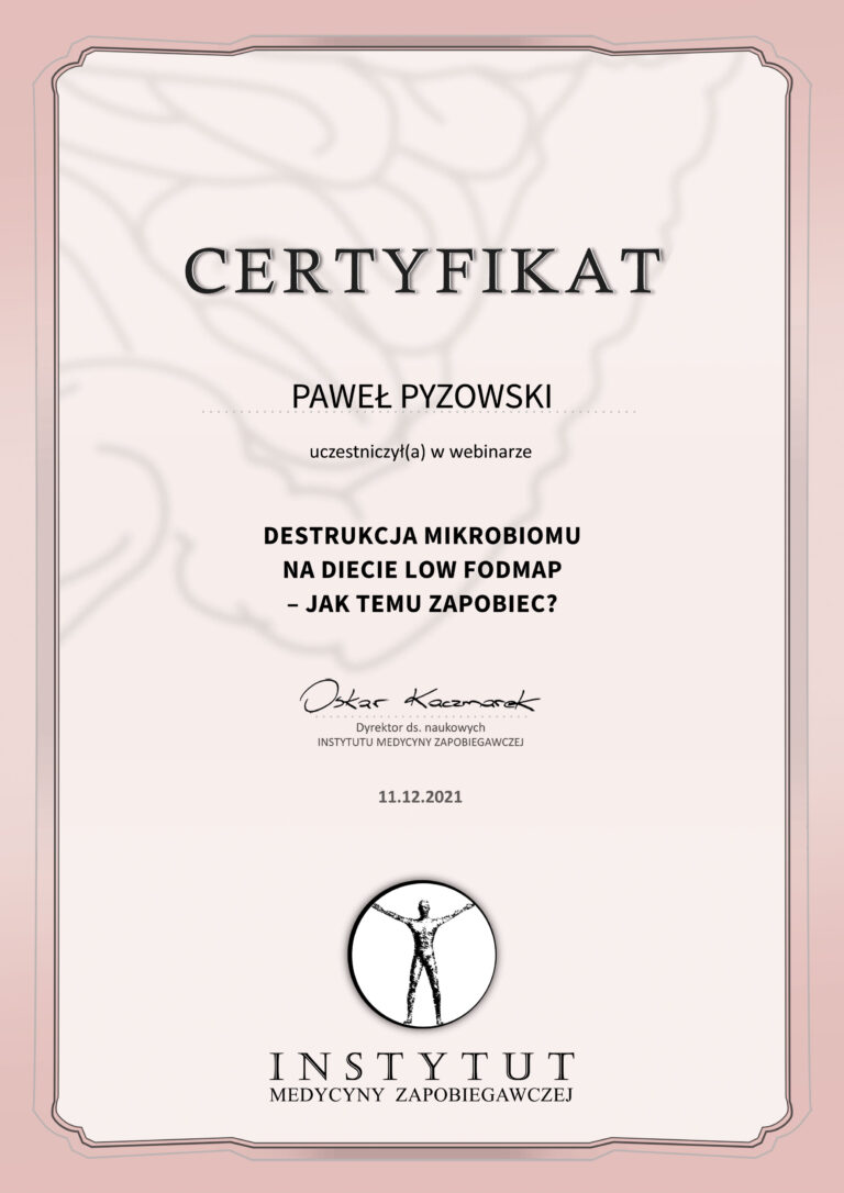 Odchudzanie probiotyk SIBO dietetyk Paweł Pyzowski