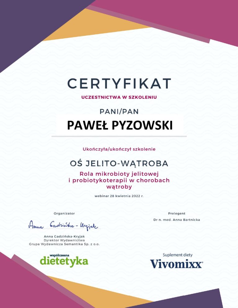 Odchudzanie Probiotyk dietetyk Paweł Pyzowski