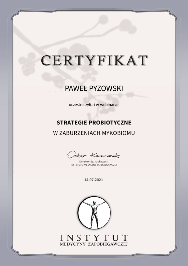 Odchudzanie Probiotyk dietetyk Paweł Pyzowski